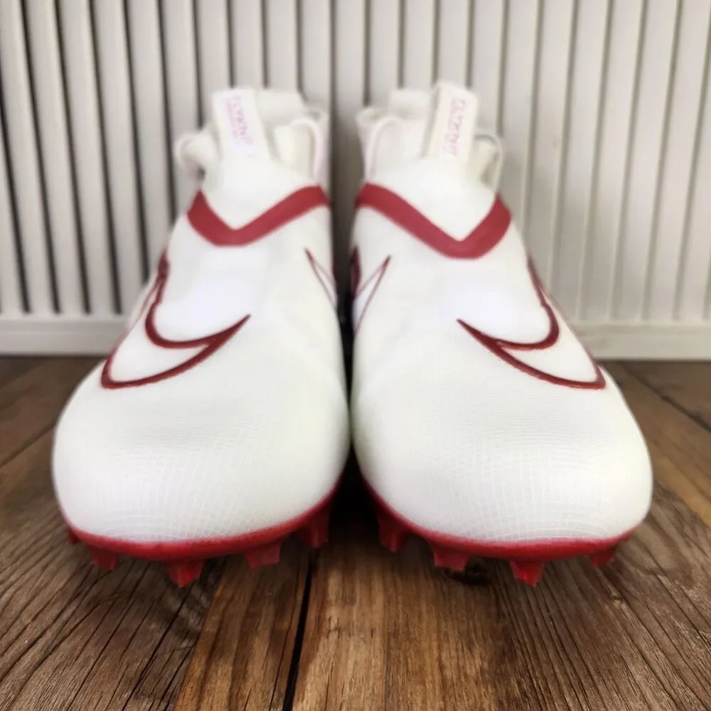 Nike Alpha Menace Elite 3 Mens Size 12.5 White Red Football Cleats DM1792-100